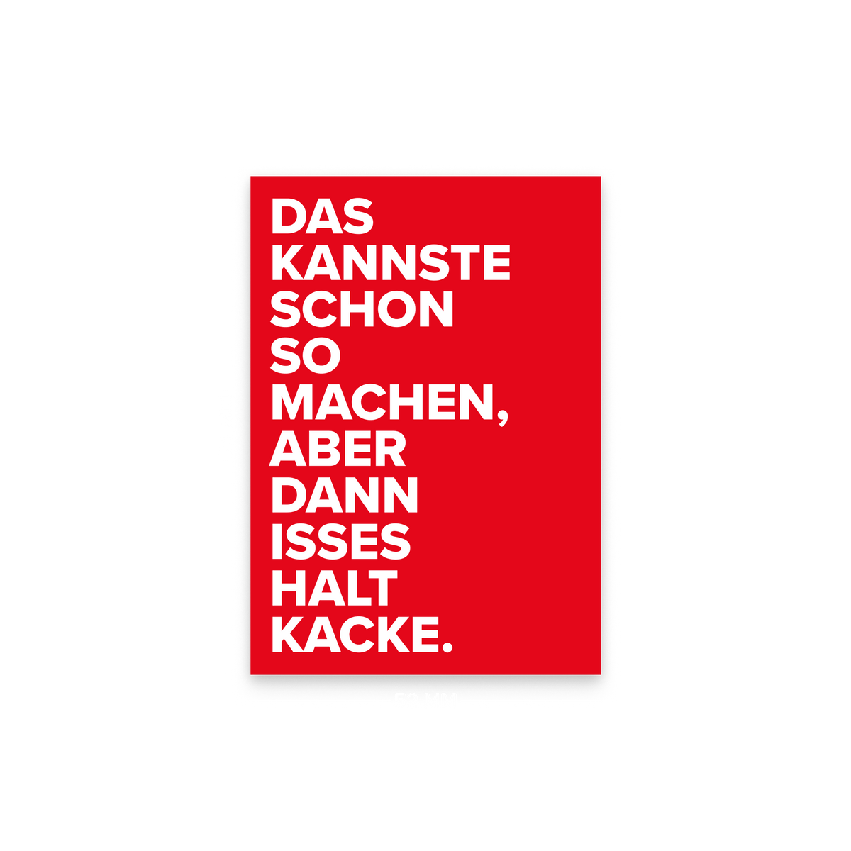 Der rote Sticker mit Maßangabe: 52 Millimeter breit und 74 Millimeter hoch.